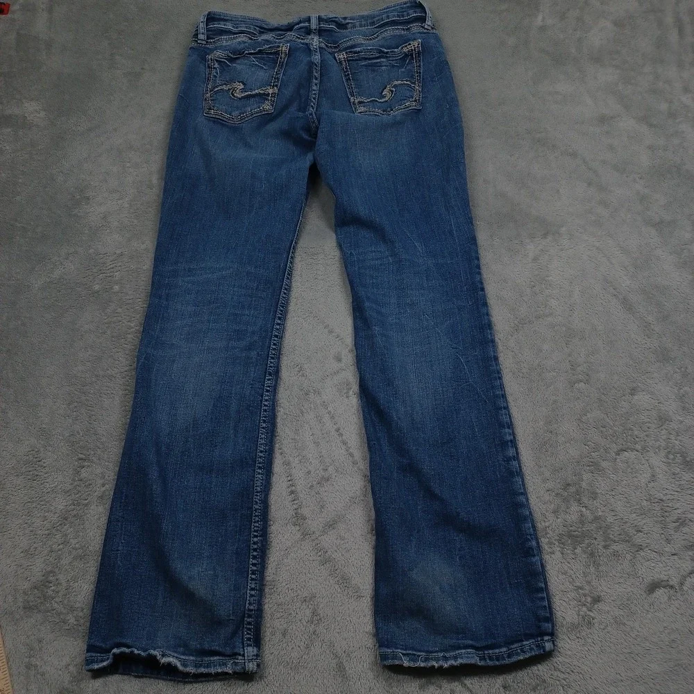 Silver Jeans Jeans Womens 31 Blue Denim Straight Pockets Distressed Modern‎